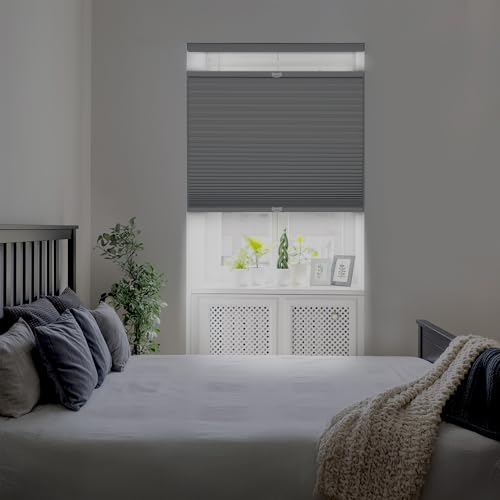 DEZ FURNISHINGS Cordless 1.5" Blackout Top Down Bottom Up Cellular Shade, Energ…