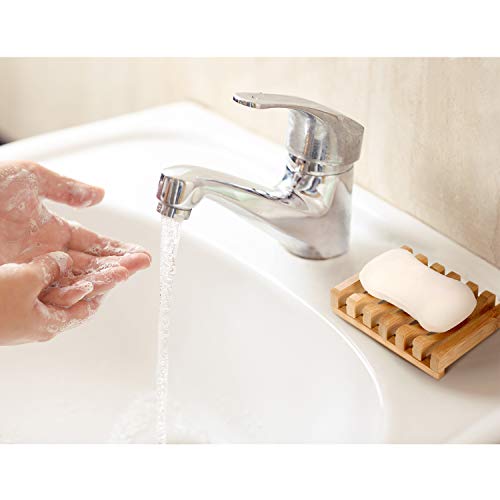 4 Pieces Wooden Soap Case Holder Natural Rectangular Wood Soap Dish