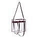 Clear Cross-Body Messenger Shoulder Zippered Bag w Adjustable Strap, NFL & PGA Stadium Security Approved Travel & Gym Clear Tote Bag-12” X 12“ X 6” (Burgundy)