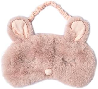 YYC 1 Pcs Lovely Rabbit Plush Eye Mask Sleeping Rest Blinder Eyeshade Travel Eye Cover (B)