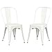 Poly and Bark Trattoria Kitchen and Dining Metal Side Chair in White (Set of 2)
