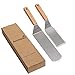Metal Spatula Set - Griddle Long Spatula - Teppanyaki spatulas - Griddle Scraper and Pancake Flipper or Hamburger Turner - Stainless Steel Utensil great for BBQ Grill Flat Top - Commercial Grade