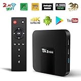 Android TV Box, TX3 Mini Android 7.1.2 TV Box Quad Core 64 Bits Support WiFi 100M LAN Smart TV Box 4K 3D HDR IPTV Media Player