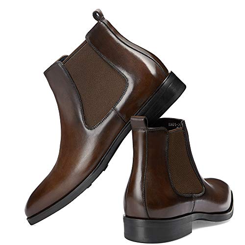 GIFENNSE Mens Chelsea Boots Leather Dress Boots for Men 10US Dark Brown Pricepulse