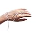 StillCool Rhinestone Crystal Hand Chain Bracelet with Ring Attached Bangle Jewelry Slave Chain Link Finger Ring Bracelet