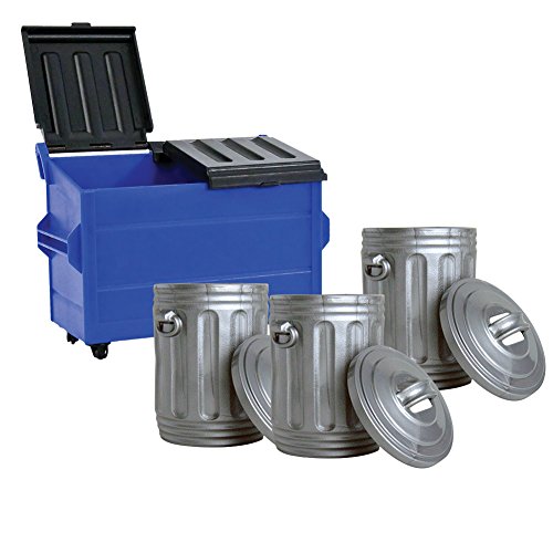 Blue Dumpster & 3 Trash Cans For WWE Wrestling Action Figures