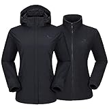 CAMEL CROWN Women's Ski Jacket Waterproof 3 in 1 Winter Jacket Windproof Hooded with Inner Warm Fleece Coat