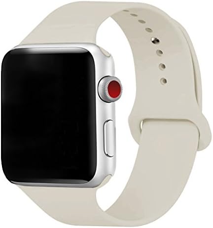 Leefrei 38mm Sport Band for Apple Watch, Soft Silicone Replacement Strap iWatch Wristband for Apple Watch Series 3, Series 2, Series 1 - Antique White