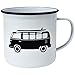 Enamel Mug by Modern Retro! Camping Mug in 8 Vintage Enamelware Designs - Fun Metal Coffee Mug and Durable Camping Cup - Tin Mugs for Coffee (or Whiskey) Home and Camp Cups with Nostalgia (KOMBI VAN)