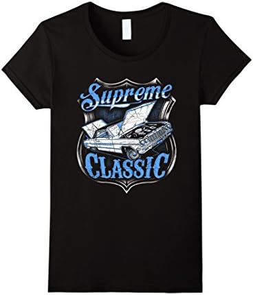 Womens Supreme Classic Vintage Car Lover T-Shirt Medium Black