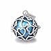 EUDORA Harmony Bola Endless Love Locket Pandent Necklace 20mm Musical Chime Ball & 30'' Chain Dodger Blue