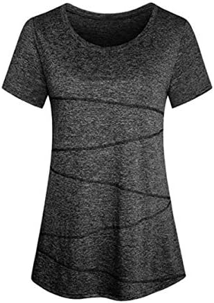 Women Short Sleeve Round Neck Workout Shirts Activewear Yoga Tops
