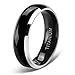 SOMEN TUNGSTEN 6mm Titanium Rings for Men Women Black Dome Two Tone Polish Wedding Band Size 10