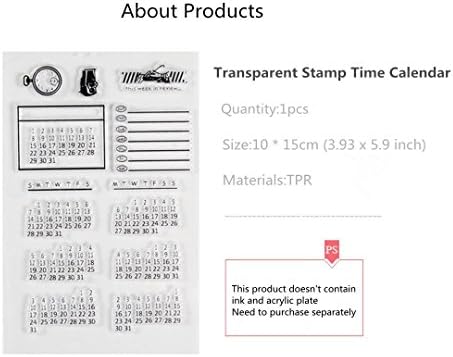 Calendar Planner Transparent Rubber Stamp DIY Scrapbook Accessory,Time Calendar Diary Photo Album Decorative
