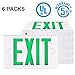 SPECTSUN 6 Packs Led Exit Sign with Emergency Lights, Green Emergency Exit Light with Battery Backup, UL Listed, AC 120/277V, Commercial Emergency Lights Combo for Business.