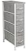 Sorbus Narrow Dresser with 4 Drawers - Vertical Slim Storage Chest of Drawers with Steel Frame, Wood Top & Easy Pull Fabric Bins for Small Spaces, Closets, Bedroom, Bathroom & Laundry (Gray)