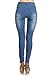 Women's Stretch Pull-On Skinny Ripped Distressed Denim Jeggings Blue-55 Large