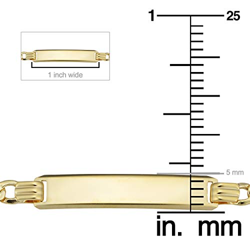 KoolJewelry 14k Yellow Gold High Polish Figaro Baby ID Bracelet (5.5
