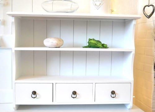 Wandregal Mit Drei Schubladen Grosses Kuchenregal Aus Holz Regal Gross Fur Gewurze Becher Etc Weiss Landhausstil Shabby Chic Amazon De Kuche Haushalt