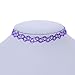 Kingfansion Stretch Gothic Tattoo Henna Choker Hippy Pendant Necklace Elastic 80s 90s (Purple)