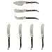 French Home 7 Piece Laguiole Cheese Set, Pakkawood
