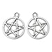 HOUSWEETY 50 Silver Tone Pentagram Charms Pendants 20x17mm
