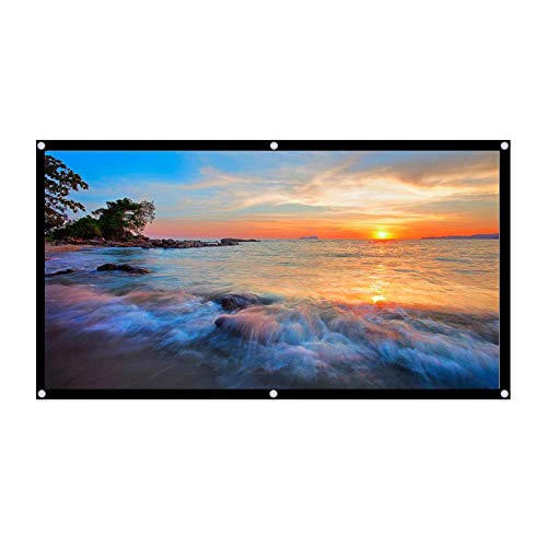 Projector Curtain, 60-120 Inch Portable Projection Screen Foldable 16:9 HD Non-crease Projector Curtain Projection Movies Screen for Home Outdoor (60in)