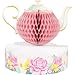 Floral Tea Happy Birthday Party Supplies Serves 16 Flower Shaped Cake Plates, 16 Lunch Napkins, Table Cover, Photo Props, Banner, Centerpiece, 12 ColorFlame Candles and Recipe