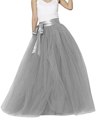 Women's A-line Maxi Floor Length Tulle Bridal Sash Skirt