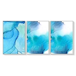 3 Piece Floating Framed Canvas Wall Art for Living Room, Bedroom Abstract Canvas Prints for Home Decoration Ready to Hang - 16"x24"x3 Panels