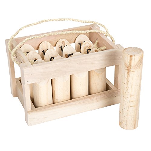 Hey! Play! Wooden Throwing Set, 12 Numbered Pins