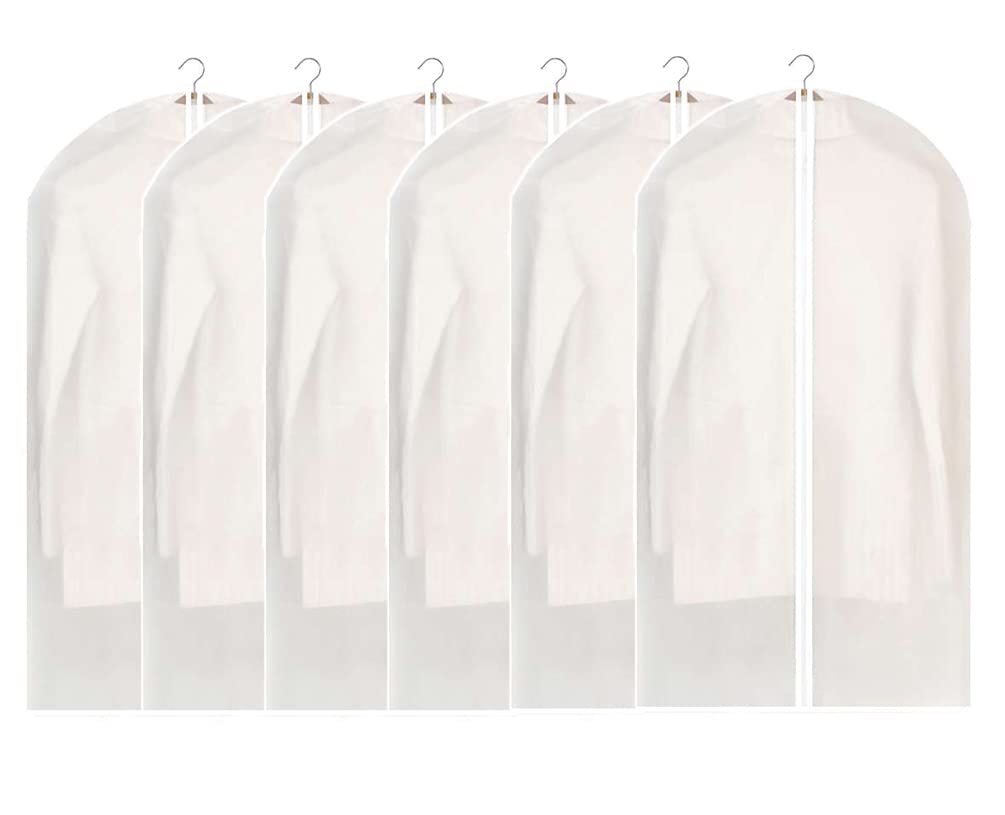 6 PCS (60 x 120 cm) clothing dust cover, mothproof clothing cover, breathable clothing cover with zipper protection bag, for closet storage (60x120cm)
