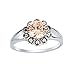 CloseoutWarehouse Simulated Marcasite Champagne Cubic Zirconia Vintage Aura Ring Rhodium Plated Brass Size 8