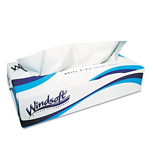 Windsoft 2360 Facial Tissue in Pop-Up Box, Box of 100 (Case of 30 Boxes)