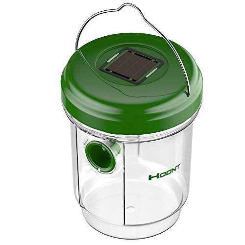 Hoont Solar Powered Outdoor Wasp Trap with UV LED Light Traps Wasps