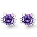 Creativelife Women's S925 Silver Cat Purple Zircon Earrings Korean Fashion Earrings