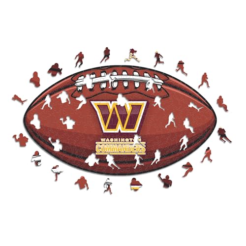 Iconic Puzzles, Washington Commanders crest, 100% eco-sustainable wooden puzzle with official license NFL, size M, 270 pieces