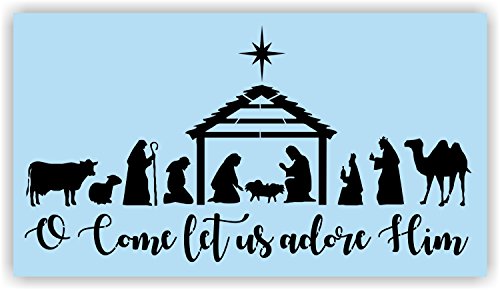 Christmas Nativity Scene Stencil for Painting Wood Signs, Reusable, Sturdy