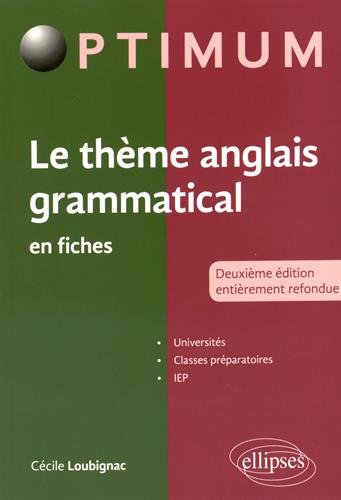 Le  thème anglais grammatical en fiches