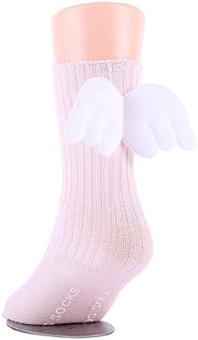 YOWOO 0-4 Years Toddler Child Breathable Cotton Socks with Angel Wing One Pair A Pack