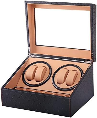 LOKKG Watch Winder for 10 Automatic Watches,Black leather Exterior and Extremely Silent Motor, with Soft Flexible Watch Pillow