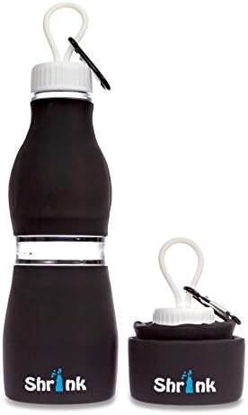 Collapsible Portable Silicone Water Bottle - by Shrink Sports | 24 oz BPA Free Shatter Proof Container | Versatile and Durable for Fitness Activities and Travel