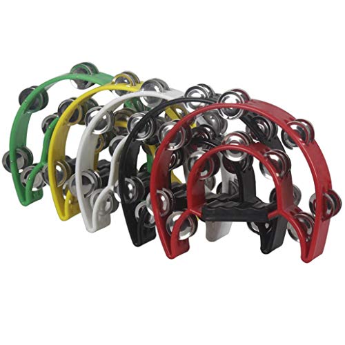 difcuyg5Ozw Double Layer Tambourine Light Durable Metal Jingle Hand-held Percussion Musical Instruments Funny Toy - Black