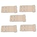 5PCS of Women's Elastic Bra Lingerie Extenders Straps in Different Colors (2 Rows(5 Nude))