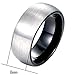 Heraculs 8mm Tungsten Carbide Ring for Man Women Domed Brushed Matte Finish Wedding Band Ring Black Size 7-14