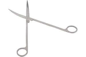 Phefop Stainless Steel Aquarium Plant Scissors, Professional Grass Trimming Tool with Mirror Polished Surface, Comfortable Ha