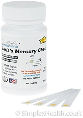Sensafe Boris Mercury Drinking Water Test Strips / Kit - Home Test Mercury Levels Toxicity Poisoning with High Sensitivity (50 Strips) EXPIRY 01 / 2017 by Sensafe