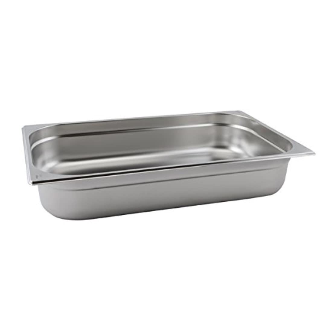 Genware GN11-40 Stainless Steel Gastronorm Pan, 1/1 GN, 530 mm Length, 327 mm Width, 40 mm Deep
