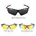 Ewin E01 Polarized Sports Sunglasses with 3 Interchangeable Lenses for Men Women Golf Baseball Volleyball Fishing Cycling Driving Running Glasses(Black&Red)