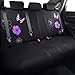 CAR PASS Universal Fabric Car Seat Covers,Print Purple Flower and Butterfly Seat Covers Full Set with Airbag Compatible, Fit Sedans,Cars,Vans,Suitable for Women & Girly (Black and Purple)